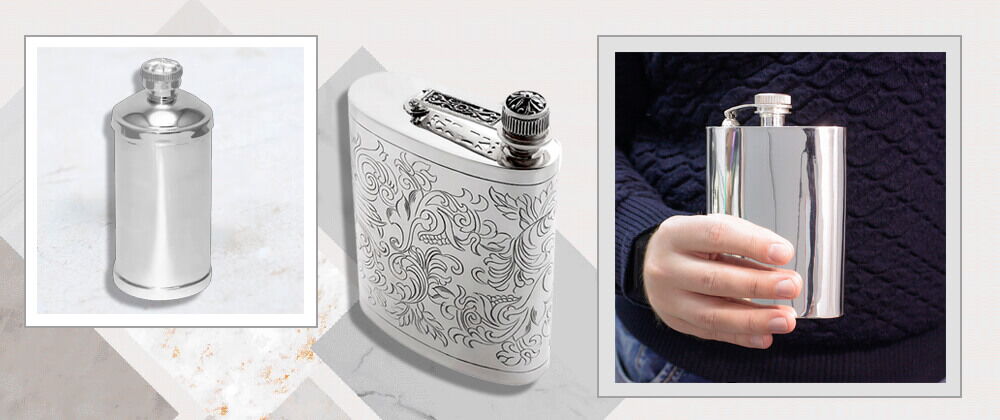 Фляги для напоїв зі срібла 925 проби  Фляги для напоїв зі срібла 925 проби