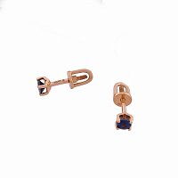 Золотые серьги с сапфиром 21018