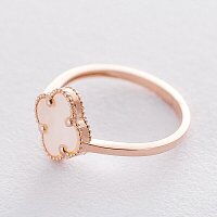 Кольцо из красного золота с перламутром 037054