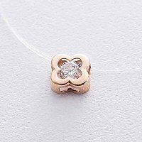 Золотое колье на леске с фианитом 027455