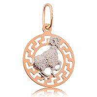 Золотой кулон знак зодиака Овен 024207