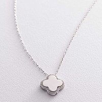 Золотое колье с фианитами Клевер 038582