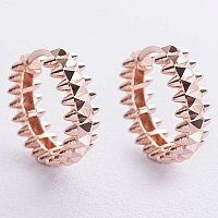 Массивные серьги - кольца в красном золоте Клеш без вставок 039268