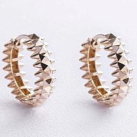 Массивные серьги - кольца в желтом золоте Клеш без вставок 039272