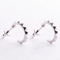 Серьги - гвоздики Клеш в белом золоте без вставок 039274