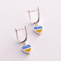 Золотые серьги "С Украиной в сердце" 037476