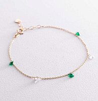 Золотой браслет с фианитами 037490