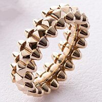 Массивное кольцо Клэш в желтом золоте без вставок 039282