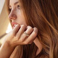 Кольцо Клеш в желтом золоте без вставок 039271