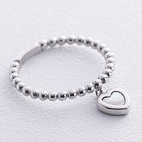 Золотое кольцо шарики с перламутровым сердечком 038687