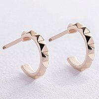 Серьги - пусеты в желтом золоте Клеш без вставок 039279