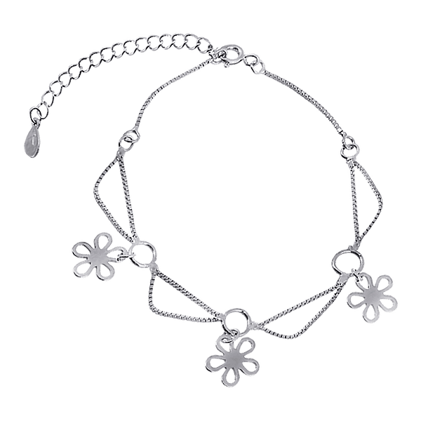 Серебряный браслет Цветочки без вставок 025498 детальное изображение ювелирного изделия Серебряные женские браслеты Серебряный браслет Цветочки без вставок 025498 детальное изображение ювелирного изделия Серебряные женские браслеты