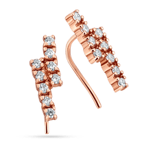 обзорное фото Золотые серьги Каффы Нелли с фианитами 033712  Золотые серьги каффы