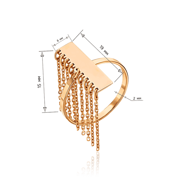 женскоое золотое кольцо с цепочками Аризона