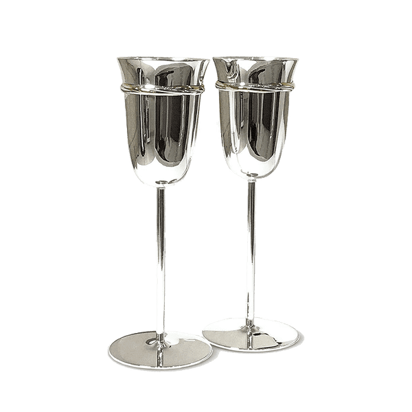 Серебряные бокалы набор из 2 штук 031428 детальное изображение ювелирного изделия Наборы столового серебра Серебряные бокалы набор из 2 штук 031428 детальное изображение ювелирного изделия Наборы столового серебра