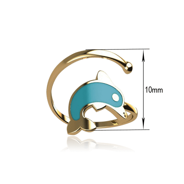 Золотое кольцо для девочки с Дельфином купить Золотое кольцо для девочки с Дельфином купить