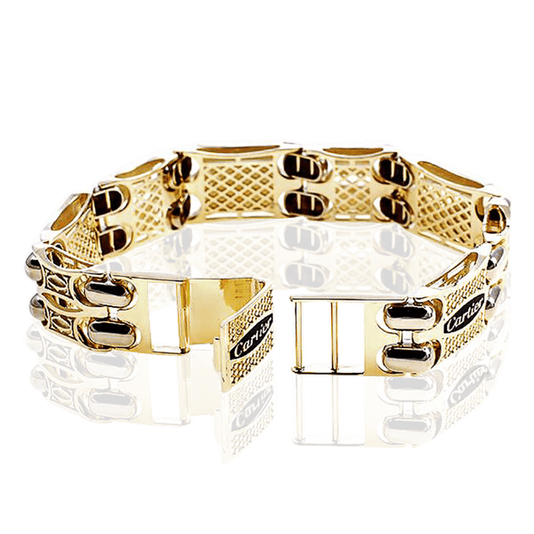 браслет мужской картье из желтого и белого золота браслет мужской картье из желтого и белого золота
