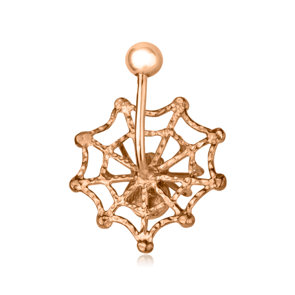 Золотий пірсинг Павучок на павутинці 025717 детальне зображення ювелірного виробу