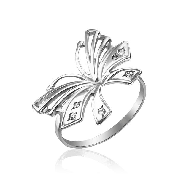 Кольцо из серебра Бабочка 034835 детальное изображение ювелирного изделия Серебряные кольца Кольцо из серебра Бабочка 034835 детальное изображение ювелирного изделия Серебряные кольца