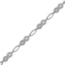 обзорное фото Серебряный браслет с фианитами Бесконечность 027698 Серебряные женские браслеты обзорное фото Серебряный браслет с фианитами Бесконечность 027698  Серебряные женские браслеты
