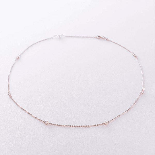 Золотое колье Якорное с фианитами 028529 детальное изображение ювелирного изделия Золотые колье с камнями