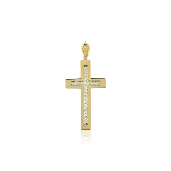 Золотой крестик с алмазной гранью 028732 детальное изображение ювелирного изделия Декоративные золотые крестики Золотой крестик с алмазной гранью 028732 детальное изображение ювелирного изделия Декоративные золотые крестики