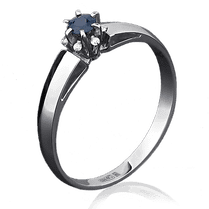 обзорное фото Кольцо из белого золота с сапфиром и бриллиантами 1024/1 Золотые кольца с сапфиром обзорное фото Кольцо из белого золота с сапфиром и бриллиантами 1024/1  Золотые кольца с сапфиром