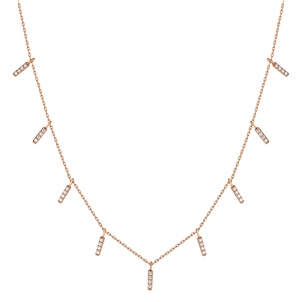 Золотое колье с подвесками с фианитами 032478 детальное изображение ювелирного изделия Золотые колье с камнями Золотое колье с подвесками с фианитами 032478 детальное изображение ювелирного изделия Золотые колье с камнями