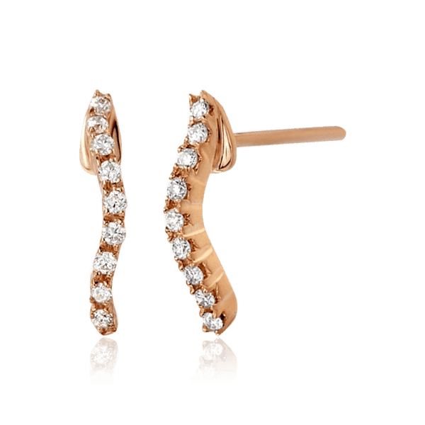 Серьги дорожки из красного золота 750 пробы с бриллиантами 029850 детальное изображение ювелирного изделия Золотые серьги Серьги дорожки из красного золота 750 пробы с бриллиантами 029850 детальное изображение ювелирного изделия Золотые серьги