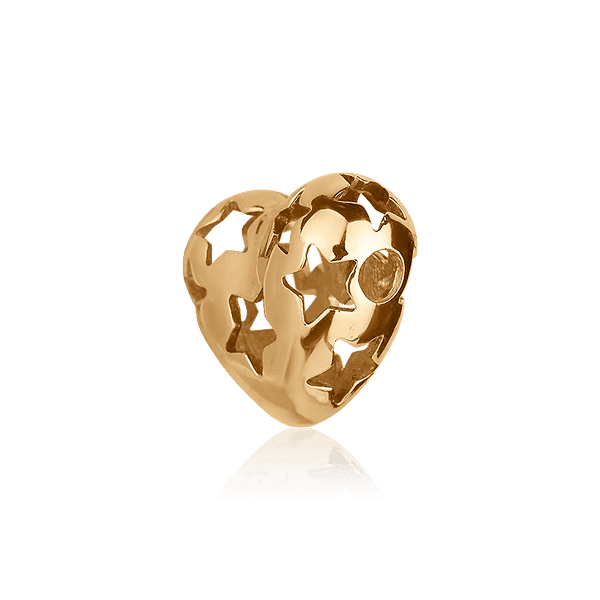 Золотой кулон Сердце со звездами 62076 купить