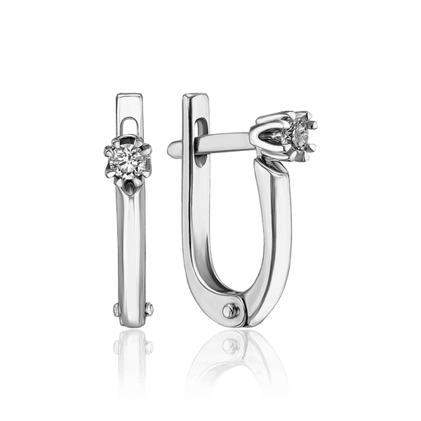 Бриллиантовые серьги из белого золота 585 пробы 035140 детальное изображение ювелирного изделия Золотые серьги Бриллиантовые серьги из белого золота 585 пробы 035140 детальное изображение ювелирного изделия Золотые серьги