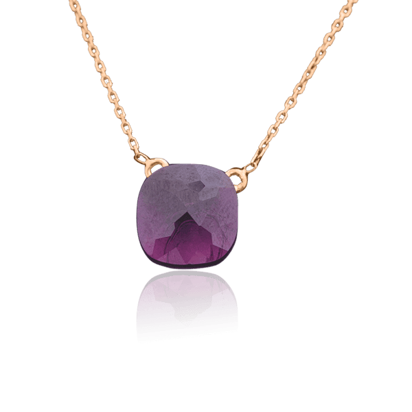 Золотое колье с крупным фиолетовым фианитом 026530 детальное изображение ювелирного изделия Золотые колье с камнями Золотое колье с крупным фиолетовым фианитом 026530 детальное изображение ювелирного изделия Золотые колье с камнями