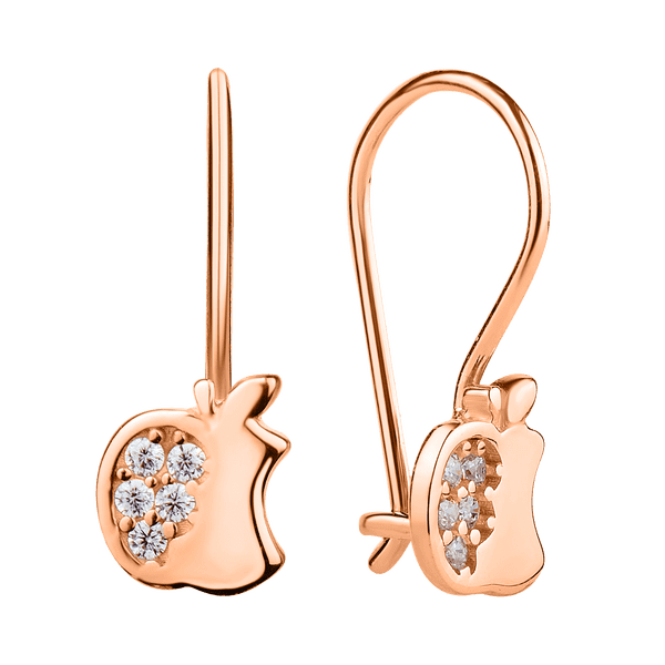 Золотые детские серьги Яблочки 037844 детальное изображение ювелирного изделия Серьги с камнями Золотые детские серьги Яблочки 037844 детальное изображение ювелирного изделия Серьги с камнями