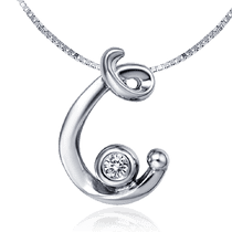 обзорное фото Кулон буква С с бриллиантом в белом золоте 035768 Золотые подвески обзорное фото Кулон буква С с бриллиантом в белом золоте 035768  Золотые подвески