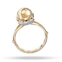обзорное фото Золотое кольцо с фианитами и шариком 040292 Золотые кольца с фианитом обзорное фото Золотое кольцо с фианитами и шариком 040292  Золотые кольца с фианитом