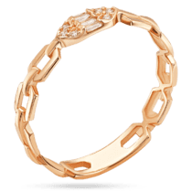 обзорное фото Женское кольцо в красном золоте с фианитами 039176  Золотые кольца с фианитом