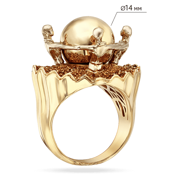 Ексклюзивна масивна каблучка з жовтого золота Натхненні Танцем зі смарагдами та фіанітами 039031 детальне зображення ювелірного виробу Ексклюзивна масивна каблучка з жовтого золота Натхненні Танцем зі смарагдами та фіанітами 039031 детальне зображення ювелірного виробу