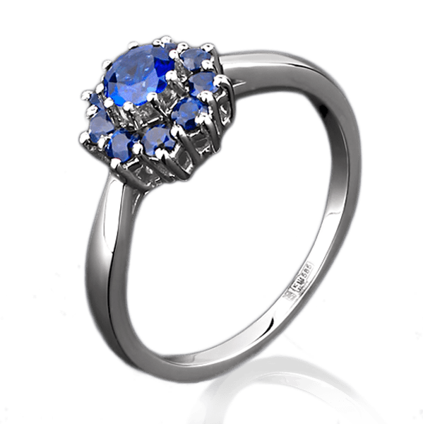 Кольцо из белого золота с сапфирами 1087/1 детальное изображение ювелирного изделия Золотые кольца с сапфиром Кольцо из белого золота с сапфирами 1087/1 детальное изображение ювелирного изделия Золотые кольца с сапфиром