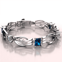 обзорное фото Браслет из белого золота 893085 Золотые браслеты жесткие обзорное фото Браслет из белого золота 893085  Золотые браслеты жесткие