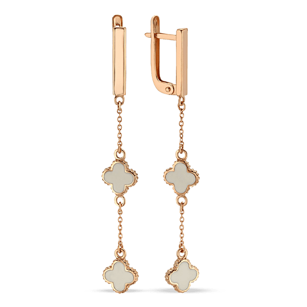 Золотые серьги с эмалью Клевер 038610 детальное изображение ювелирного изделия Золотые серьги с эмалью Золотые серьги с эмалью Клевер 038610 детальное изображение ювелирного изделия Золотые серьги с эмалью