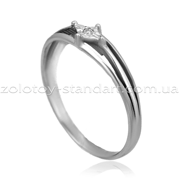 Кольцо из белого золота с бриллиантом s12082/1 детальное изображение ювелирного изделия Золотые кольца для помолвки с бриллиантом