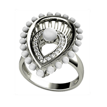 обзорное фото Кольцо из белого золота с жемчугом 330873 Золотые кольца с жемчугом обзорное фото Кольцо из белого золота с жемчугом 330873  Золотые кольца с жемчугом