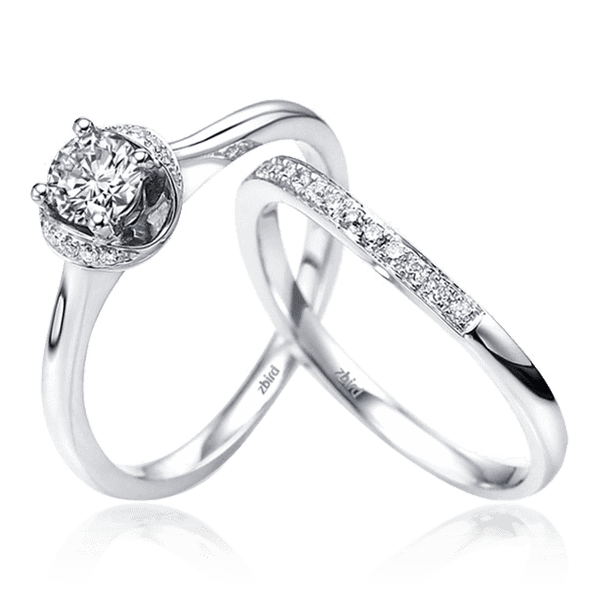 двойное кольцо из белого золота с бриллиантами двойное кольцо из белого золота с бриллиантами