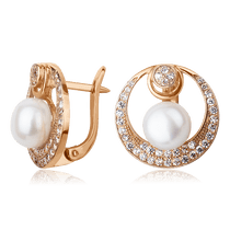 обзорное фото Золотые серьги с жемчугом 511887 Золотые серьги с жемчугом обзорное фото Золотые серьги с жемчугом 511887  Золотые серьги с жемчугом