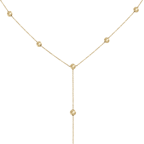 Кольє-краватка із лимонного золота з кульками  Кольє-краватка із лимонного золота з кульками