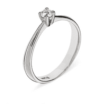 обзорное фото Кольцо из белого золота с бриллиантом R0675  Золотые кольца для помолвки с бриллиантом