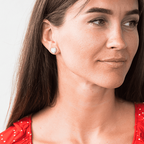 Серьги Сердечка с опалом Серьги Сердечка с опалом