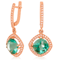 обзорное фото Золотые серьги с кварцем 023414 Золотые серьги с кварцем обзорное фото Золотые серьги с кварцем 023414  Золотые серьги с кварцем