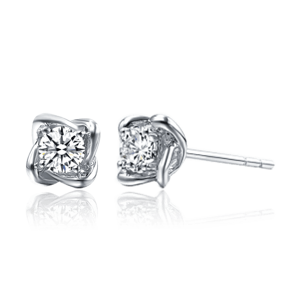 серьги цветок с бриллиантом серьги цветок с бриллиантом