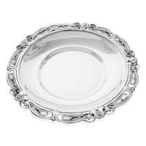 обзорное фото Серебряная тарелочка-блюдце ажурная кайма 035560  Серебряные икорницы, блюдца, тарелки и миски